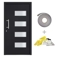 vidaXL Aluminium Haustür rechts 110 x 210 cm grau
