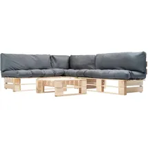 vidaXL Paletten-Lounge-Set 4-tlg. grau
