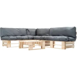 vidaXL Paletten-Lounge-Set 4-tlg. grau