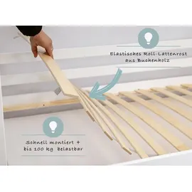 Kids Collective Kinderbett Bodenbett 80 x 160 cm Kiefer grau