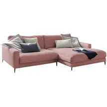 KAWOLA Ecksofa Cara Cord Recamiere rechts rosa