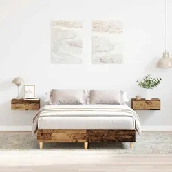Bettgestell ohne Matratze Altholz-Optik 135x190cm Holzwerkstoff