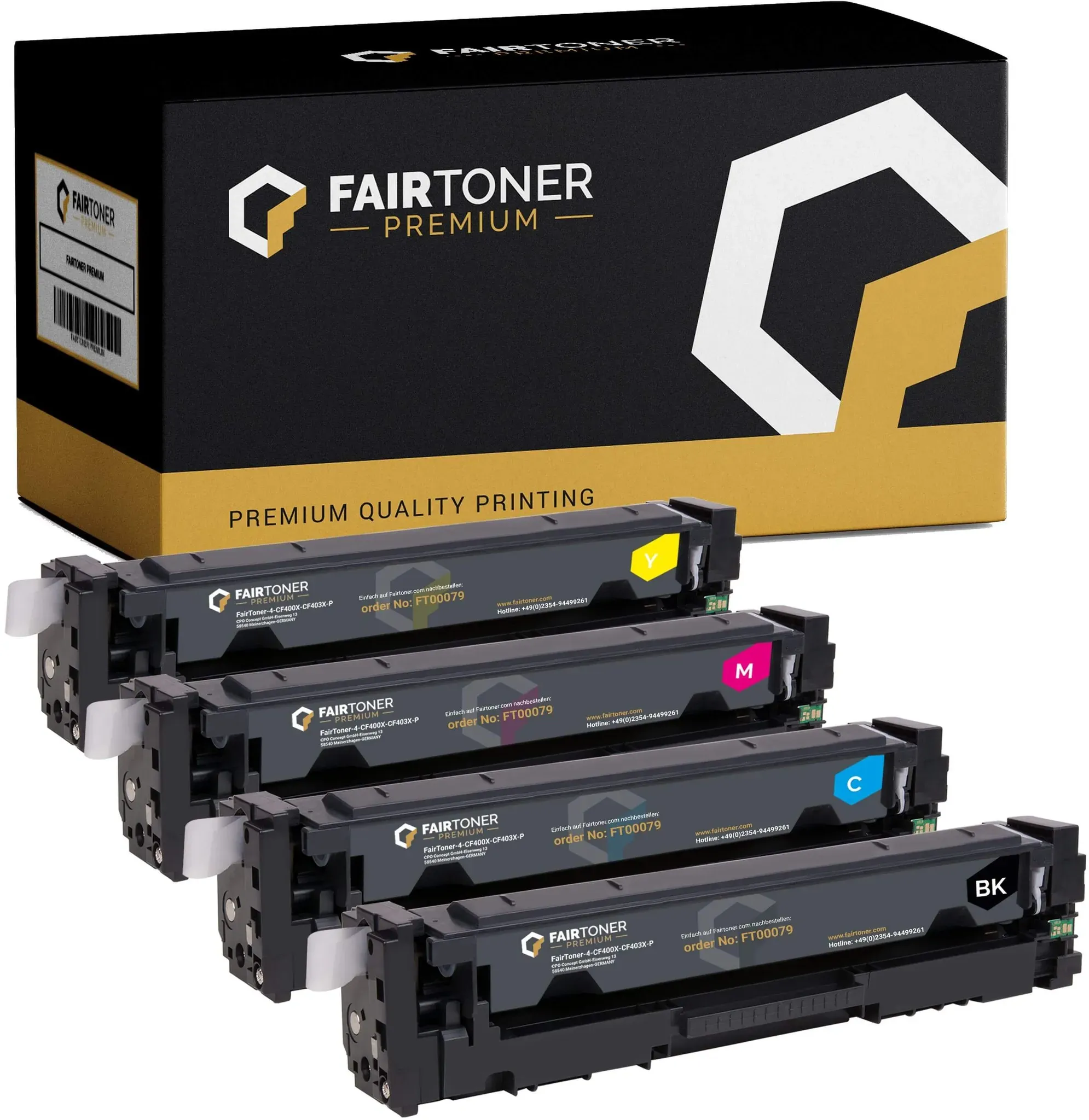 Premium 4er Multipack Set kompatibel für HP CF400X-CF403X Color LaserJet Pro M 252 n Toner