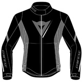 Dainese Veloce D-Dry Jacket, Motorradjacke Ganzjährig Wasserdicht mit Abnehmbarer Thermoschicht, Damen, Schwarz/Charcoal-Gray/Weiß, 42