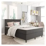 vidaXL Boxspringbett Dunkelgrau Stoff 160x200 cm