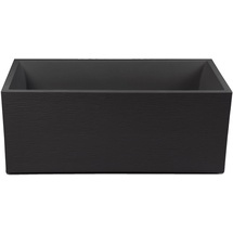 Ondis24 Pflanzkübel Blumenkübel Blumentopf Vulkan Pierre 100cm, Schiefer Optik mit Wasserspeicher, Winterfest (Graphit Anthrazit)
