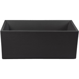Ondis24 Pflanzkübel Blumenkübel Blumentopf Vulkan Pierre 100cm, Schiefer Optik mit Wasserspeicher, Winterfest (Graphit Anthrazit)