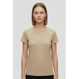Boss ORANGE T-Shirt Elove Embro Premium Damenmode mit Rundhals, Slim Fit braun L (40)