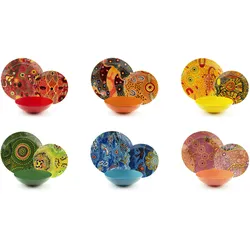 Excelsa 18-Teiliges Geschirrset Aboriginal Porzellan Und Stoare Bunt