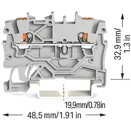WAGO 2200-1201 Durchgangsklemme 3.50 mm Push-In-Klemme Grau