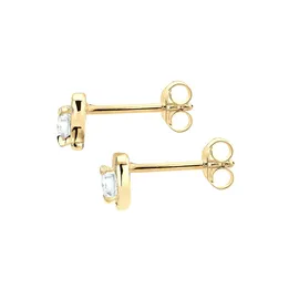 ELLI PREMIUM Ohrstecker Herz Zirkonia Gelbgold weiß 585
