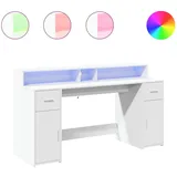 vidaXL Schreibtisch Gaming-Tisch Weiß