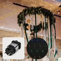 Hellum Lichternetz LED 1,5x1,5 m Mehrfarbig