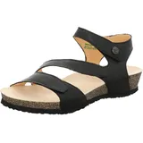 Damen DUMIA chromfrei gegerbte nachhaltige Sandale, SCHWARZ 41