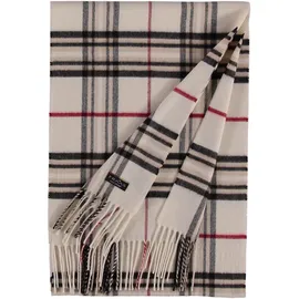 Fraas Schal Cashmink® Scarf with Plaid Cream-White