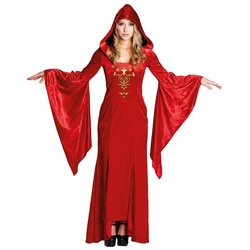Rubie ́s Kostüm Hexenzirkel, Samtiges Kapuzenkleid fürs Teufelsanbeterinnen rot 42