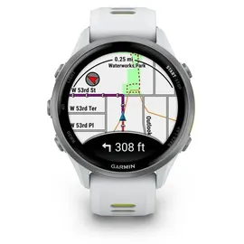 Garmin Forerunner 970 Steinweiss/Titanium Titan mit Silikon-Wechselarmband 22 mm Steinweiss/Transparent Amp Yellow