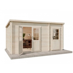 Alpholz Holz Gartenhaus Maria mit Anbau | Natur | 450x279x229 cm