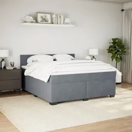 vidaXL Boxspringbett 180 x 200 cm Dunkelgrau