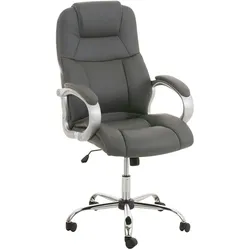 DELUKE® Bürostuhl SYDNEY - 113x66x70, Grau | Kunstleder | Metall Gestell | ergonomische Bürostühle Homeoffice Stuhl mit Rollen