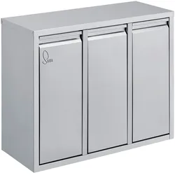 SVITA H3X15 45Liter Mülleimer Edelstahl Abfalleimer Mülltrennung 3x15L Silber