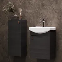 Planetmöbel Waschtischunterschrank 45 cm mit Midischrank 32 cm (Anthrazit)