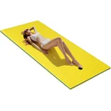 Costway 220x90cm Wasserhaengematte, Wasserliege 100kg Tragkraft, Schwimmmatte Schwimmfloss, Schwimmender Teppich, Schwimmende Wasser Bett Schwimminsel Gelb
