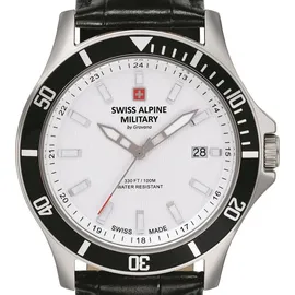 Swiss Alpine Military Herren Uhr Analog Quarz 7022.1532SAM Leder