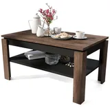 designimpex Couchtisch Design Asti-P Tisch höhenverstellbar 55 - 67cm Esstisch braun|schwarz