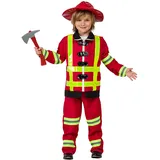 Boland - Kinderkostüm Feuerwehrmann, 3-teilig, Faschingskostüm für Mottoparty, Halloween oder Karneval, Feuerwehr