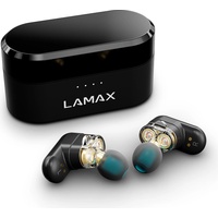 Lamax Duals1 In Ear Headset Bluetooth® Stereo Schwarz Batterieladeanzeige, Headset, Ladecase, Lauts