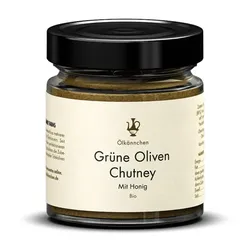 Ölkännchen Chutney Grüne Oliven mit Honig und Orangensaft bio