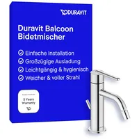Duravit Balcoon Einhebel-Bidetmischer (Auslauf Höhe 119 mm), Bidetmischer mit