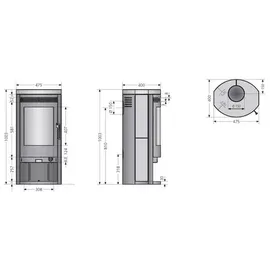 Justus Baltrum D 2.0 Speckstein schwarz 5,5 kW