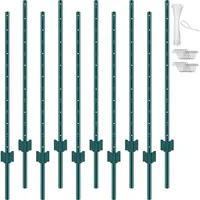 Vevor Zaunpfosten 4 Fuß 10er-Pack Grün/Metall