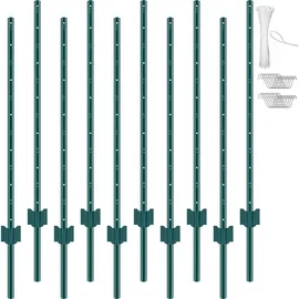 Vevor Zaunpfosten 4 Fuß 10er-Pack Grün/Metall