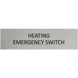 CombiCraft Aluminium Türschild Heating Emergency Switch 165x45mm mit 3M-Tape