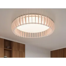 Trio Monte 1 LED Deckenleuchte 60 cm Holz Kunststoff weiß