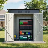 Geräteschuppen Gerätehaus Metall Fundament Pultdach Lagerschuppen 3,74m3 Schwarz