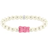 Thomas Sabo Armband » x HARIBO Schmuck: Perlenarmband mit Goldbär«, mit Kristallglas - Süßwasserzuchtperle 91583430-17 silberfarben-pink-weiß + pink)