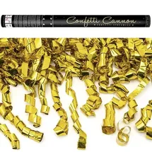 Partydeco Konfetti Kanone mit Luftschlangen 60 cm Gold
