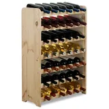 Proregal Weinregal PINOTWINE C HxBxT 87,2x63,2x26,5cm | 42 Flaschen Massives Kiefernholz Natur unbehandelt | Flaschenregal Holzregal