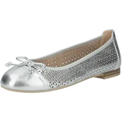 Ballerina CAPRICE "Caprice Ballerinas Leder", Damen, Gr. 39, silber, Leder, casual, Schuhe