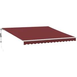 vidaXL Markise Automatisch 400 x 350 cm burgunderrot