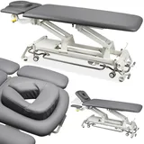 HABYS Evero V4 | Elektrische Massageliege Behandlungsliege Therapieliege Massagebank Kosmetikliege | Höhenverstellbar 198 x 70cm |Elektrisch | 4 - Segmente | MDR-Zertifizieriung | Grau/Weiß