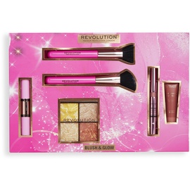 Revolution Makeup Revolution Blush & Glow Geschenkset - Flüssige Rouge, Highlighter & 2 Pinsel inklusive