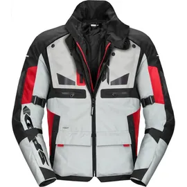 Spidi Crossmaster Textiljacke H2Out - Hellgrau/Schwarz/Rot / M