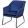 Svita Sessel JOSIE Samt 68 x 82 x 64 cm Blau mit Kissen