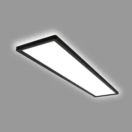 Briloner - LED Deckenlampe 98cm mit indirektem Licht, neutralweißes Licht, Lampe, Deckenleuchte, Wohnzimmerlampe, LED Panel, Küchenlampe, Deckenbeleuchtung, 98x20x3 cm, Schwarz