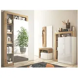 expendio Garderoben-Set Hardo 46, (Spar-Set, 5-St), weiß Hochglanz Lack / Eiche Cadiz Nb. 290x210x35 cm weiß